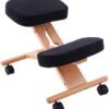 Wooden Orthopaedic Kneeling Stool Ergonomic Posture Frame Seat-Black