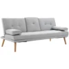 Modern Fabric Sofa Bed 3 Seater Click Clack Living Room Recliner Couch Sofa Grey