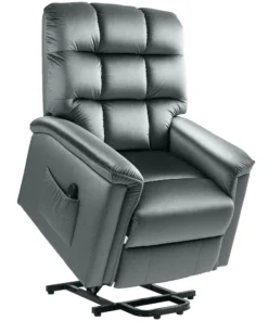 Velvet-Feel Electric Lift Recliner Chair - Dark Grey