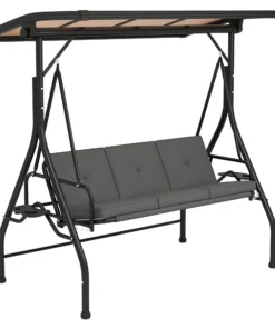 Convertible Three-Seater Swing Bench Bed - Dark Grey