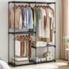 Industrial Open Wardrobe Clothes Rail Rack Bedroom Storage Metal Shelves Unit