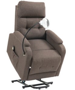 HOMCOM Electric Rise/Recline Armchair, with Reading Light - Brown