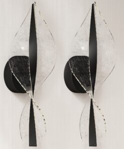 HOMCOM Led Wall Lamp 2 Pack, 13W Modern Indoor Spiral Wall Light, Colour Temperature Adjustable 3000K/4000K/6500K, for Bedroom, Living Room, Hallway, Stairs, Black