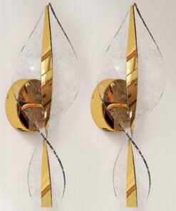 HOMCOM Led Wall Lamp 2 Pack, 13W Modern Indoor Spiral Wall Light, Colour Temperature Adjustable 3000K/4000K/6500K, for Bedroom, Living Room, Hallway, Stairs, Gold Tone