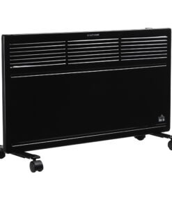 HOMCOM POWER Convector Radiator Freestanding or Wall-mounted Heating with 2 Heat Settings Safety Cut-Off, Black
