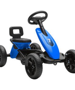 AIYAPLAY Pedal Go Kart for Kids 2-5 Years, with Silent EVA Wheels, Metal Frame, Blue