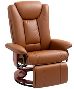 HOMCOM Faux Leather Recliner Chair - Brown