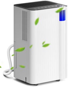 HOMCOM 12L/Day Dehumidifier with Continuous Drainage, 2L Water Tank, 24H Timer, Digital Humidity Display, Filter, Auto Defrost, Children Lock, for Bedroom, Dehumidifier for Home Damp, Laundry Drying