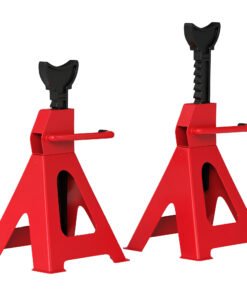 HOMCOM Axle Stands 2 Ton Car Jack Stands Pack of 2, 28-42.5 cm Height Adjustable Support Jack Stand, Heavy Duty Car Lift Tool for Vehicles, Caravans, Workshops, Garages, Red