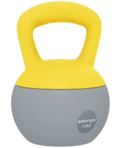 SPORTNOW 12KG Soft Kettlebell, Kettlebell with Non-Slip Handle for Home Gym, Weight Lifting, Strength Training, Yellow/Grey
