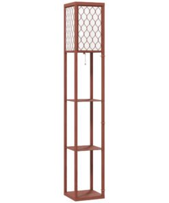 HOMCOM Three-Shelf Standing Lamp - Brown/White