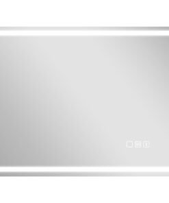 HOMCOM 60 x 80 cm Anti-Fog LED Bathroom Mirror, with Bluetooth and Clock - Silver Tone