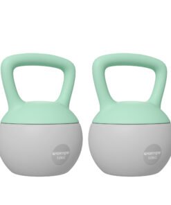 SPORTNOW 2 x 10kg Soft Kettlebell, Kettle Bell with Non-Slip Handle, for Home Gym, Strength Training, Cardio - Grey and Green