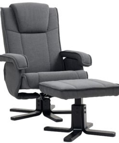 HOMCOM Rocker Swivel Recliner Chair with Footstool - Charcoal Grey Velvet