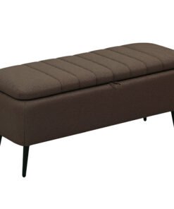HOMCOM Linen-Look 92 x 31cm Storage Ottoman - Dark Brown