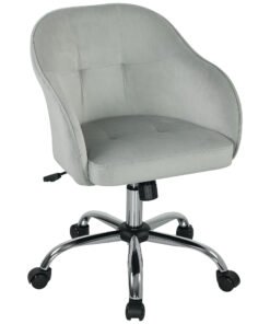 HOMCOM 46-56 cm Velvet-feel Office Chair - Grey