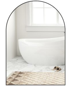 HOMCOM 50 x 70cm Arched Home Mirror - Black