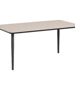 Outsunny Garden Table, Outdoor Dining Table for 6 People, 160 x 90 x 74 cm, with Rust Resistant Metal Frame, WPC Top, for Balcony, Terrace, Light Grey