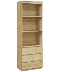 HOMCOM 180cm Tall Bookcase, with Shelves and Drawers - Wood Effect