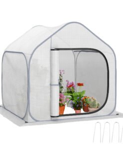 Outsunny 150 x 148cm Pop-Up Greenhouse - White