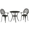Outsunny Three-Piece Elegant Aluminium Garden Set - Black