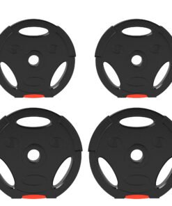 SPORTNOW Olympic Weight Plates Set, with Two 5kg and Two 2.5kg weights, Black