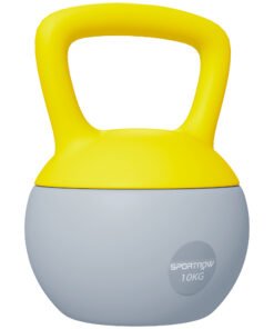 SPORTNOW 10KG Soft Kettlebell, Kettlebell with Non-Slip Handle for Home Gym, Weight Lifting, Strength Training, Yellow/Grey