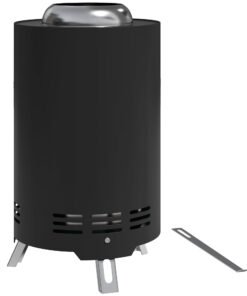 Outsunny Smokeless Fire Pit, 16 x 16 cm Stainless Steel Portable Wood Burning Firepit with Poker, Wood or Pellet Fuelled Tabletop Fire Pit for Garden Camping Bonfire Party, Black