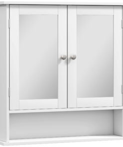 kleankin Bathroom Wall Storage Cabinet - White
