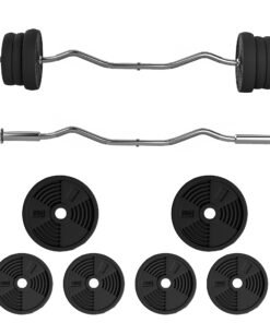 SPORTNOW 25kg Barbell Set, Adjustable Weights with Curl bar and Non-Slip Handle, for Women and Men Weight Lifting Training