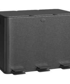 HOMCOM 3 x 20L Pedal Bin, Steel Triple Kitchen Bin with Soft Close Lid, Removable Inner Buckets, Fingerprint-Proof, Black