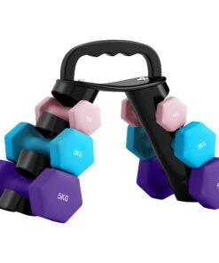 SPORTNOW Dumbbells Set with Storage Rack, 2 x 1kg, 2 x 3kg, 2 x 5kg, Pink