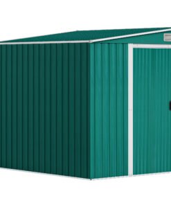 Outsunny 7 x 5ft Galvanised Metal Shed, with Sliding Door - Green