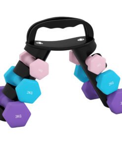 SPORTNOW Dumbbells Set with Storage Rack, 2 x 1kg, 2 x 2kg, 2 x 3kg, Pink