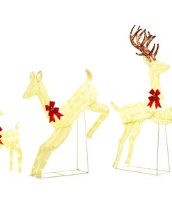 Outsunny Three-Piece LED Light Reindeer Christmas Decoration