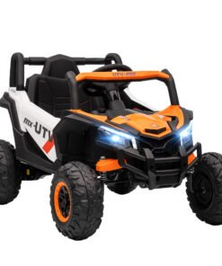 AIYAPLAY 12V Kids Ride On Car with Remote Control, Kids Electric Car with Suspension System, Music, for Ages 3-5 Years, Orange