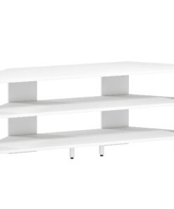 HOMCOM Corner TV Stand with 2 Open Shelves for 47 Inch TV - White