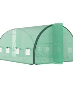 Outsunny 4 x 3(m) Polytunnel Greenhouse, with Windows and Doors - Green