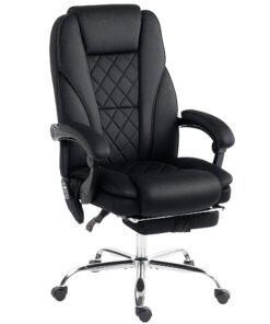 Vinsetto Massage Office Chair, Heated Reclining Computer Chair with Adjustable Height and Footrest, Black
