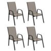 Outsunny Set of Four Stackable Mesh Seat Chairs - Grey