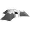 Outsunny 6-9 Man Tent with Bedrooms and Living Room, Accessories Included, Dark Grey