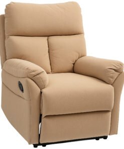 HOMCOM 140° Manual Reclining Armchair, with Footrest - Light Brown