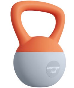 SPORTNOW 8KG Soft Kettlebell, Kettlebell with Non-Slip Handle for Home Gym, Weight Lifting, Strength Training, Orange/Grey