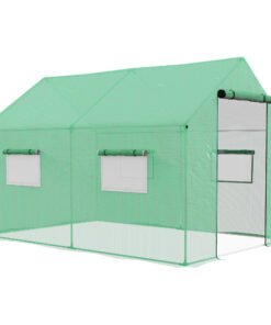 Outsunny Polyethylene Walk-in Polytunnel Greenhouse, 2 x 3(m), Green