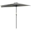 Outsunny Half Round Parasol Umbrella - Light Grey