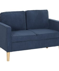HOMCOM Small Two-Seater Corduroy Sofa - Blue