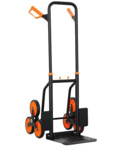 DURHAND Six-Wheel Folding Sack Barrow Trolley - Black/Orange