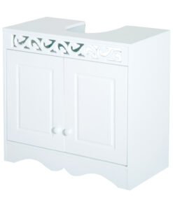 HOMCOM Bathroom Under Sink Storage Cabinet 2 Door Wooden Cupboard Vanity Units