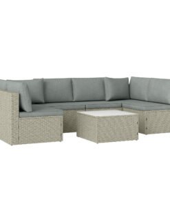 Outsunny Seven-Piece Modular Rattan Set - Light Brown