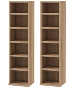HOMCOM Set of Two 102 CD Storage Units - Wood-Effect